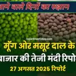 मूंग और मसूर दाल की मंडी रिपोर्ट 27 अगस्त 2025